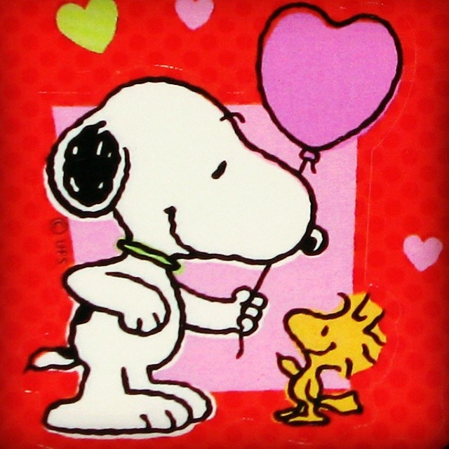 Stuck on you! #snoopy #woodstock #stickers #forsale #collectpeanuts #peanuts #vintage #collectible #treasures #crafts #valentinesday #valentine #kids #cute #kawaii #hallmark