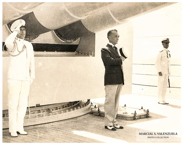 President Manuel L. Quezon rendered honors by U.S. Asiatic Fleet