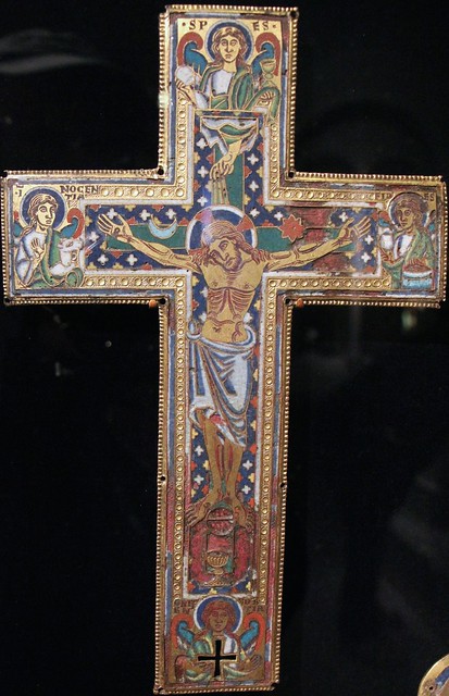 Belgian enamel reliquary cross, Walters Art Museum