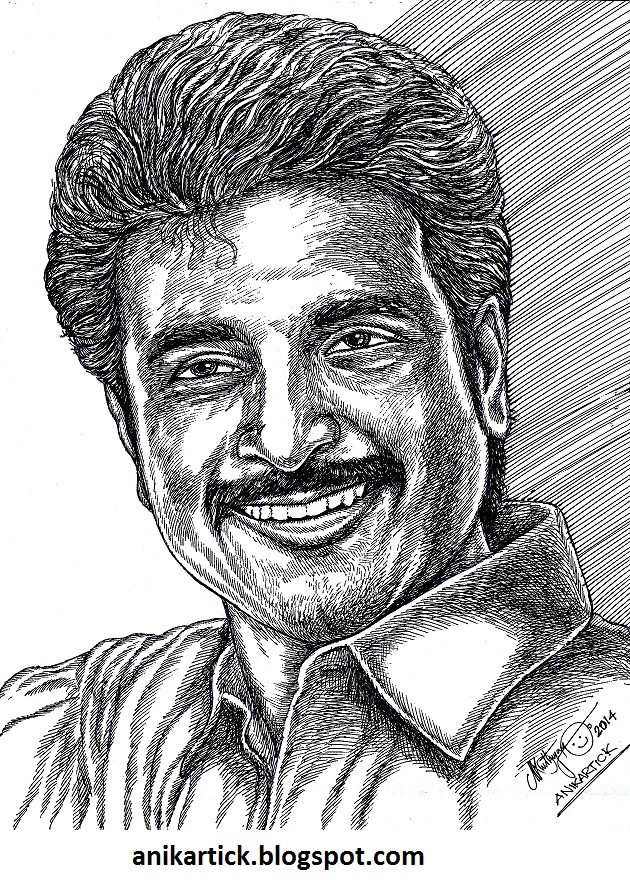 SIVAKARTHIKEYAN - Actor - Tamil Actor - Portrait - Pen drawing - Artist Anikartick,Chennai,Tamil Nadu,India