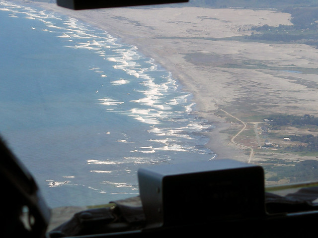 Beach view from HC-130H cockpit