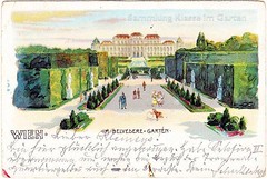 Wien 1030: Schlosspark Belvedere sichtachse, signiert J.M.B. | ansichtskarte vor 1903