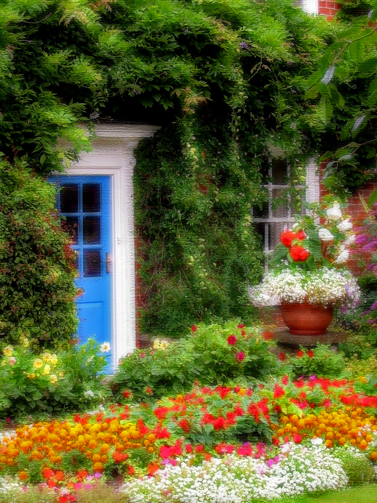Norfolk cottage garden painting