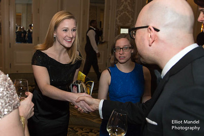 New Executive Director Susan Lape greets Concert Orchestra Conductor Michael Mascari