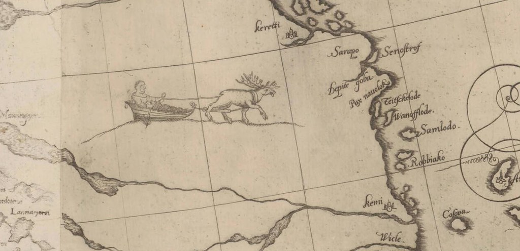 Kemi lappmark. Old map from 1626.