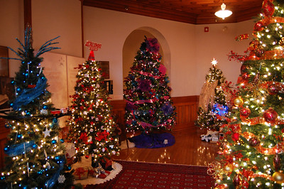 photo of the decorated indoor trees
