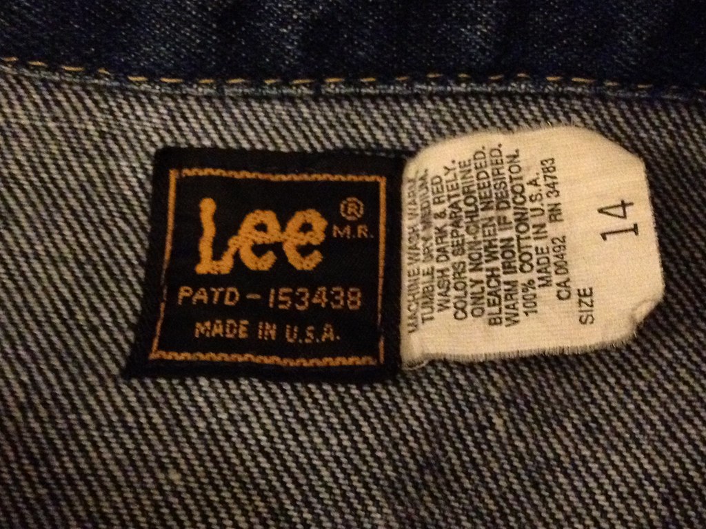 vintage lee jacket label | Label from kids denim Lee jacket … | Flickr