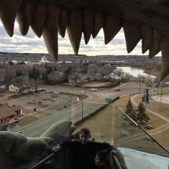 My babies in the slavering maw of the world's largest dinosaur!