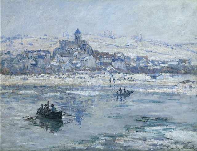 1879 Claude Monet Vetheuil in winter(Frick collection)(69 x 90 cm)