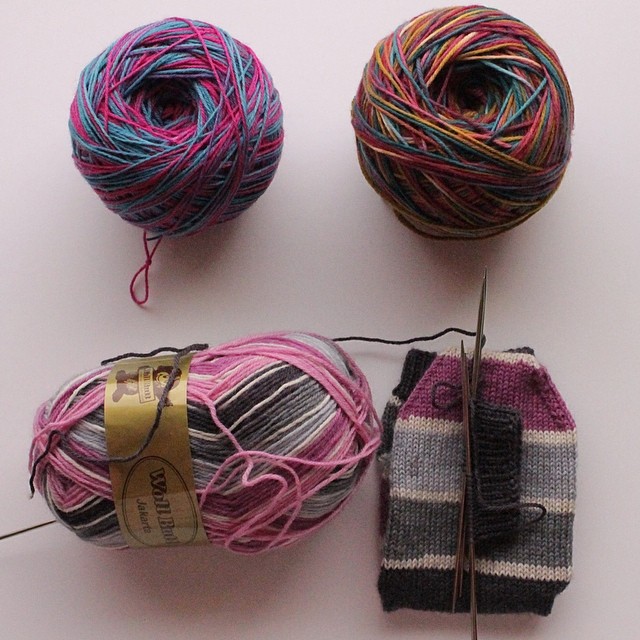 I have been having sock #knitting trouble lately. So I am motivating myself with pretty #yarn