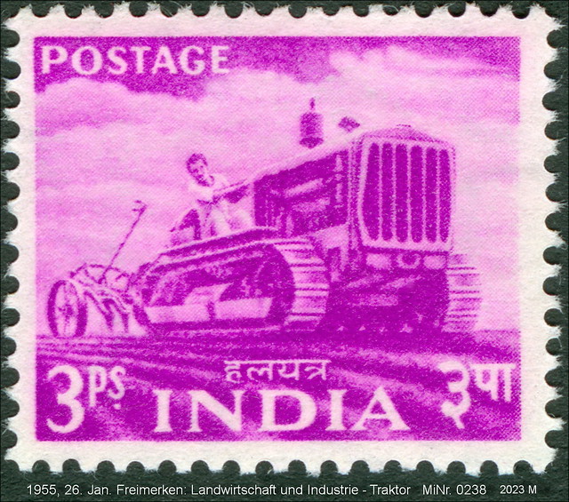 1955, 26. Jan. Freimerken: Landwirtschaft und Industrie - Traktor   MiNr. 0238   2013 M
