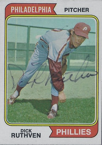 1974 Topps - Dick Ruthven #47 (Pitcher) - Autographed Base… | Flickr