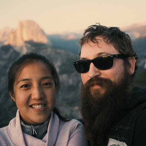 sunset selfie.  so grateful he loves doing this stuff as much as i do (or at least enough to tolerate it!) by jenniferjpan, square squareformat iphoneography instagramapp uploaded:by=instagram