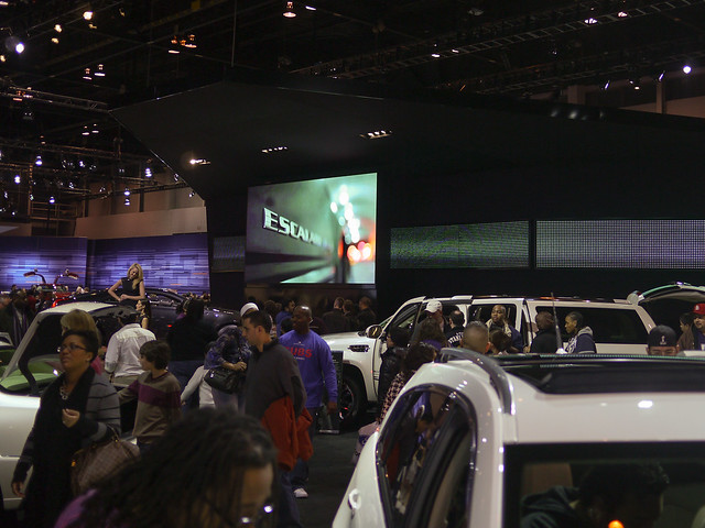 The Cadillac booth was packed!