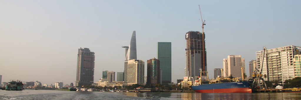 Urban Environments - the Central Business District (CBD) of Ho Chi Minh City from the Saigon River, Vietnam