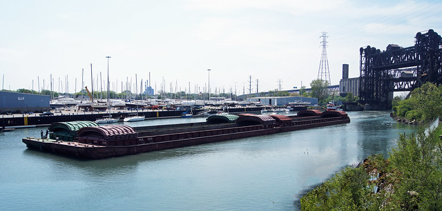 Barge on the Calumet River Chicago
