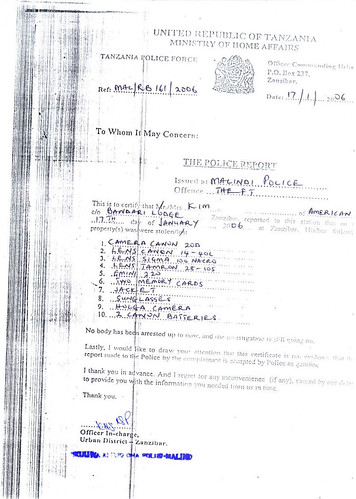 the first police report | by kimprobable