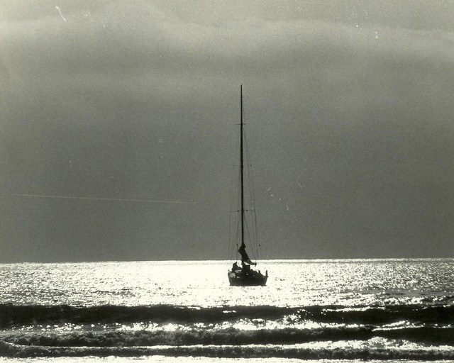 Sailboat near San Diego,circa 1970