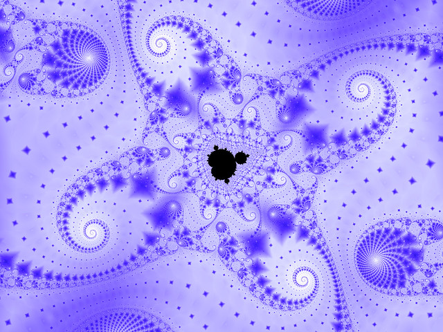 Detail from Fractal Galaxy, with Mandelbrot set in center