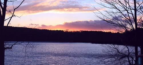 november sunset sky panorama lake cold fall water clouds landscape pond view maine scenic windy westpond