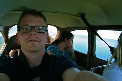 Us sitting in the flying Bettle (Cessna)
