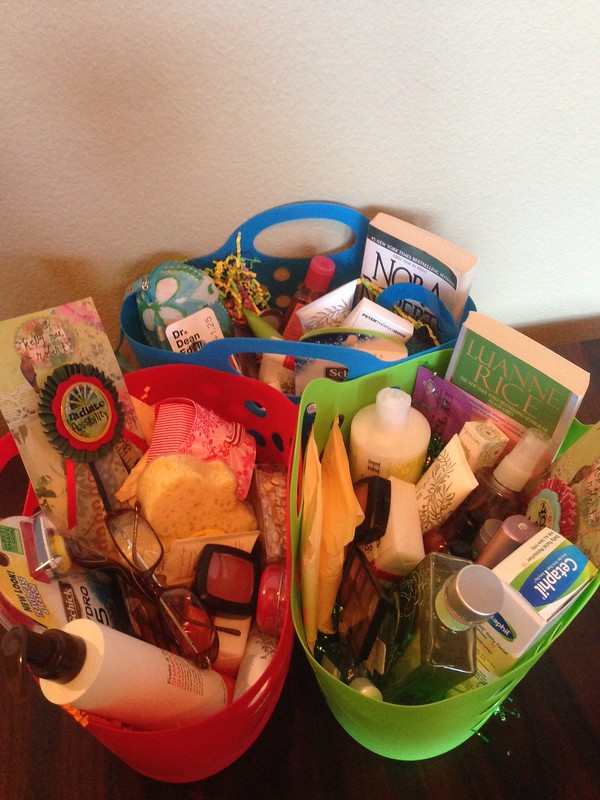 In 2014 we donated reusable baskets and collected items to fill over 300 of them with a wide variety of items that are useful in a shelter environment.