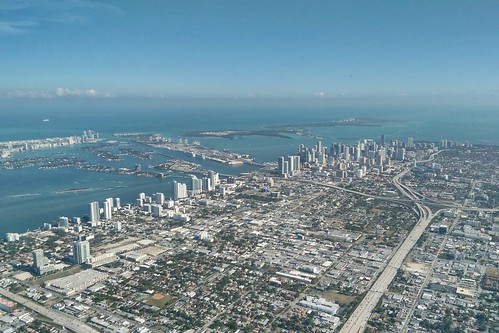 aerial miami bayfront florida soflo cityscape urban