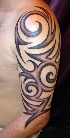 shaded tribal tattoo | Mantas Tattoo | Flickr