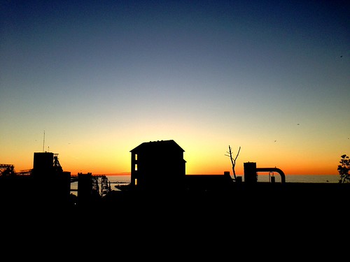 Sunset over the Goderich salt mines, Lake Huron by CanLaddie, unedited iphone huemore