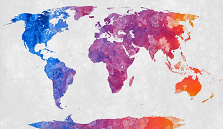 World Map - Abstract Acrylic | by Free Grunge Textures - www.freestock.ca
