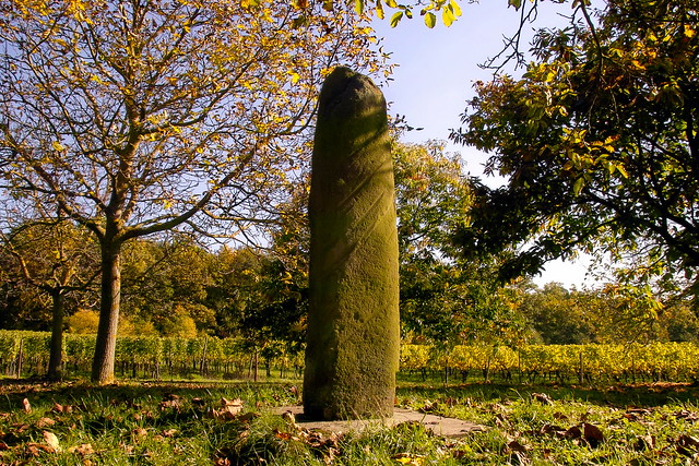 Menhir on top of the celtic burial mound at Volkach