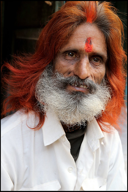 man with hair dyed with henna on a street of Lucknow, Indi… | Flickr