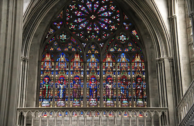 Stained glass, Bayeux Cathedral, France
