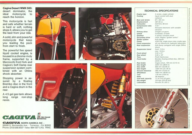 Cagiva WMX500 Brochure Back