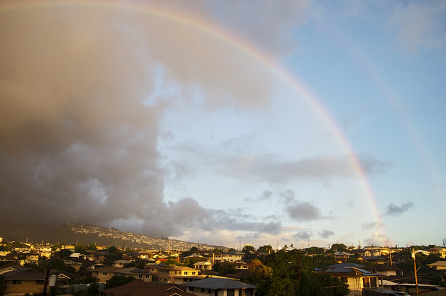 Double rainbow over Wilhelmina Rise Kaimuki Palolo