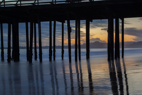 Pier by Tom Yamamoto, california sunset santacruz beach canon landscape coast pier seacliff aptos