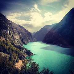 Piva Lake. Pretty Piva Lake. Technically a reservoir. #montenegro