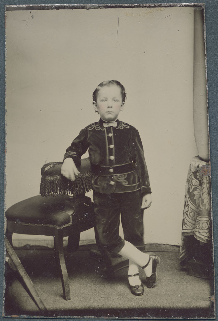 Archiv A305 Jungen Porträt, Antique-Photo, USA, 1880er