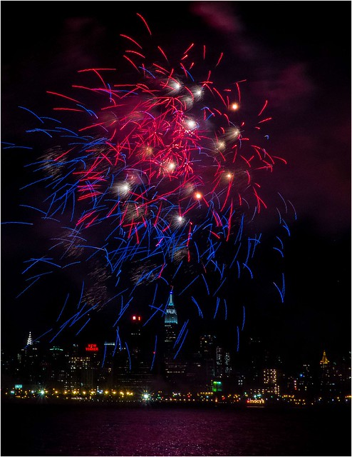 NYC July 4th Fireworks - Red & Blue