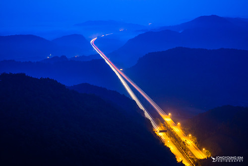 morning night landscape dawn lights highway nightscape earlymorning daybreak boeun