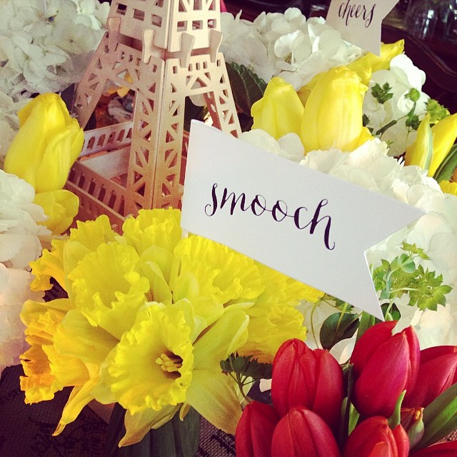 Celebrating Gigi #EiffelTower #garden style #daffodil #tulip #spring #birthday