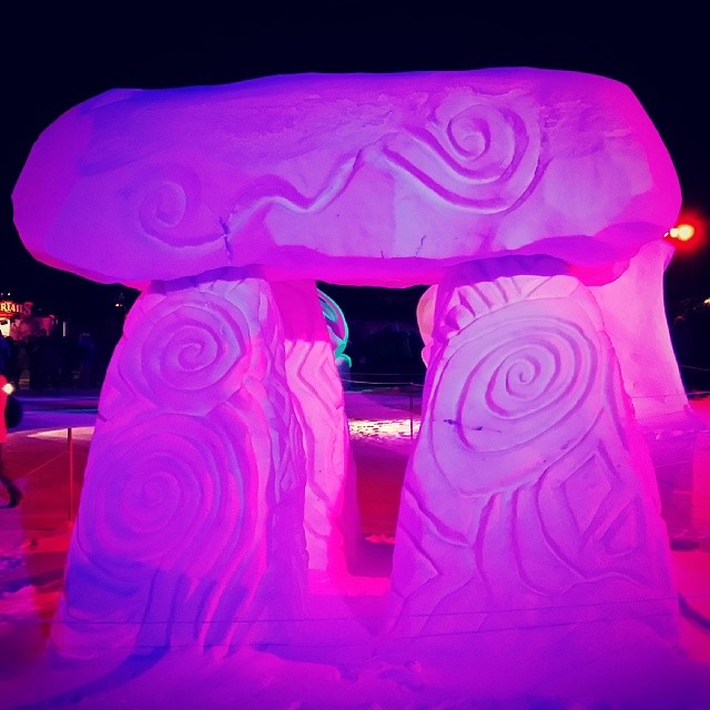 Snow Sculpture of Pi at the Festival du Voyageur