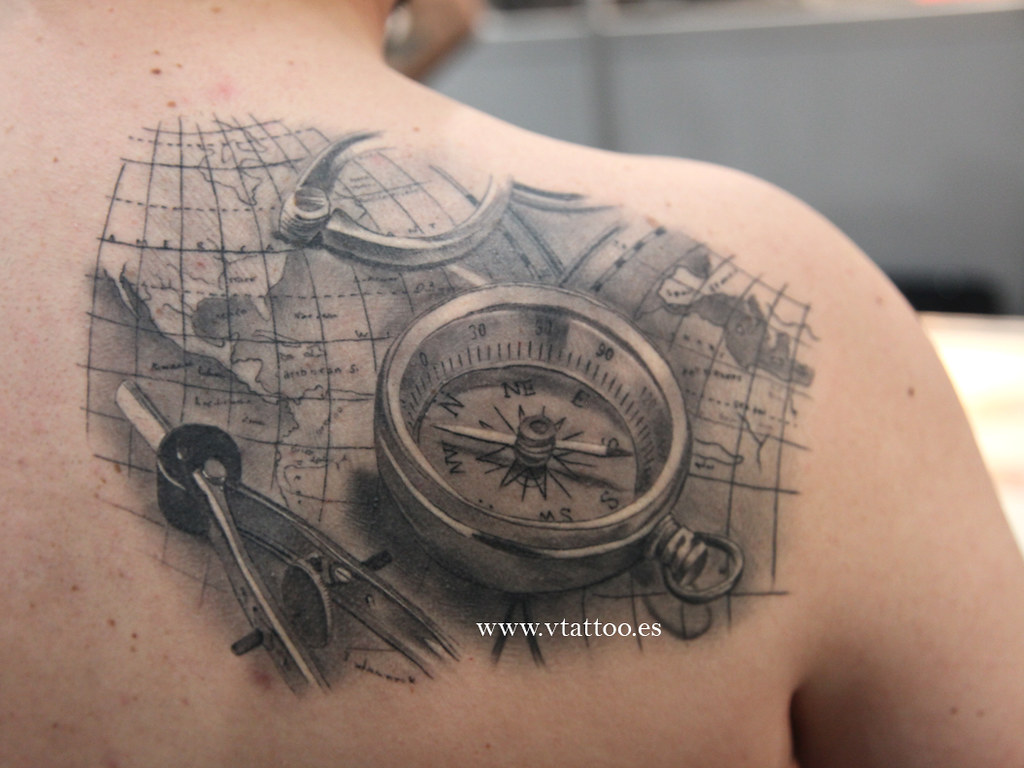 tattoo, map, tattoos, compass, tatuaje, tatuajes, brujula, maptattoo, compa...