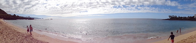 Waimea Bay panoramic widescreen.