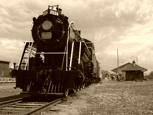 railroad station train steam