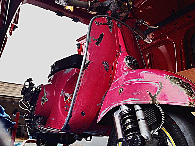 Shocking pink Vespa SS90 Racer in original paint