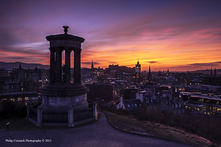 Dugald Stewart Monument at Sunset