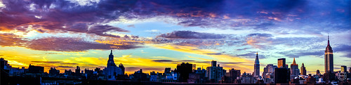 Sunset from my old apartment by brianloganphoto, panorama sunset sky empirestatebuilding skyscraper manhattan northamerica nyc regions stuyvesanttown