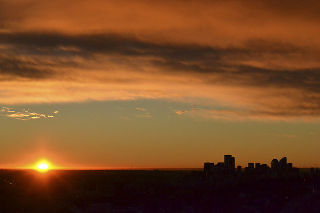 Sunrise in Calgary.
