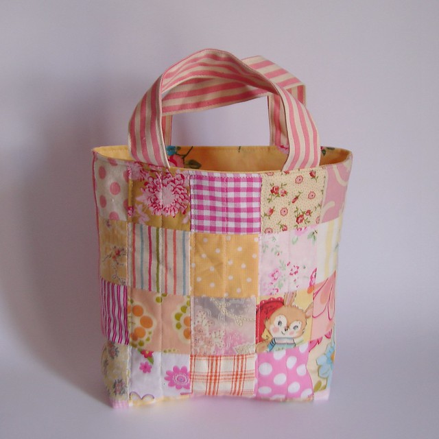 Bag patchwork mixed pink and yellow3